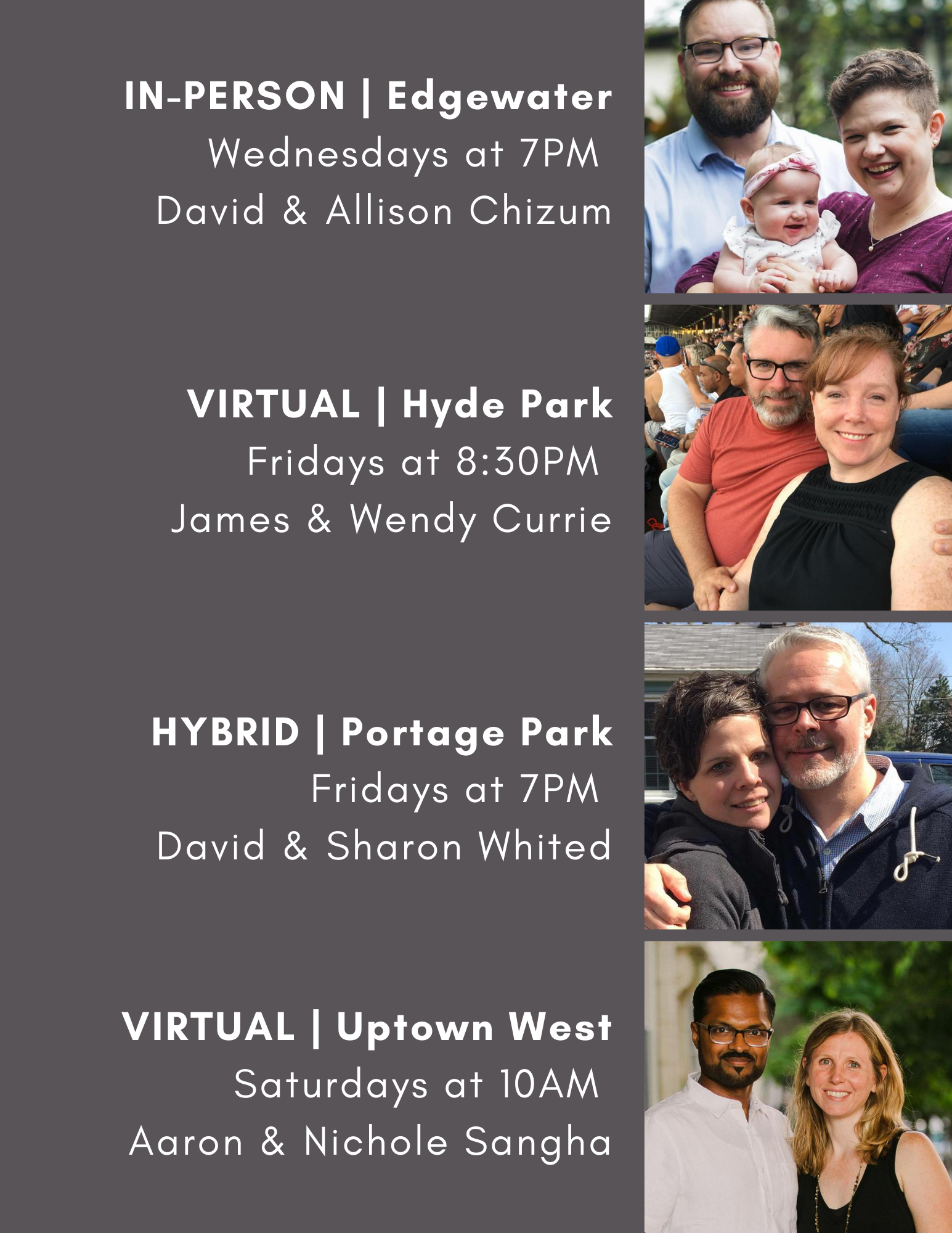 VIRTUAL _ Uptown West Saturdays at 10AM Aaron & Nichole Sangha